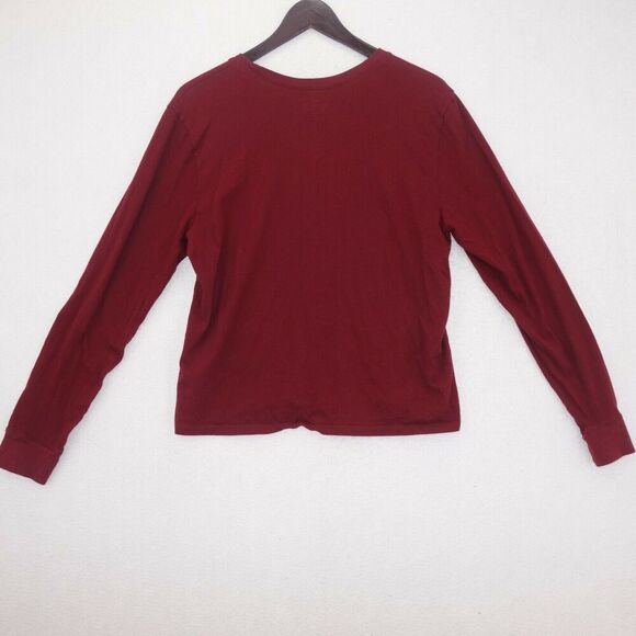 Hollister Cropped Sun Long Sleeve Tee Shirt Marron Red Juniors Women's Small - Picture 7 of 8